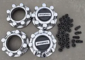 1aq96 Ford 2017-2020 F-250 F-350 Super Duty Center Wheel Cover Hub Cap Complete Set
