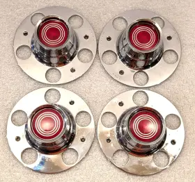 D6da-1a097-aa Ford Lot Of 4 Lincoln Oem Chrome Metal 5 Lug Center Cap Hub Cover