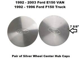Ford E4ua-1a096-ja 92 To 96 F150 Set Of 2 Rear Wheel Center Hub Cap Silver Oem