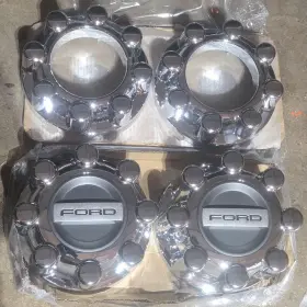 Hc3c-1a108-ldd Ford Set Of 4 New Oem 2017-2025 F350 Super Duty Chrome 8-lug Center Caps Hubcaps