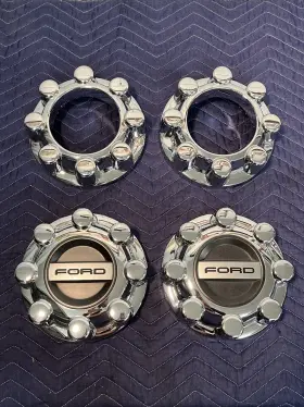 Hr3c-1a096-kd Ford 17-22 F250 Chrome 4x4 4wd Front Rear Lh Rh Wheel Rim Center Caps Oem Factory