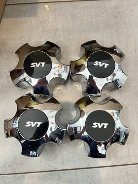 Ford Pnyl3v-1a096-aa 1999-2004 F-150 Lightning Svt Oem Silver Center Caps Yl3v-1a095-aa Chrome