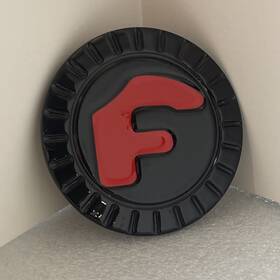 Forgiato 70090 1 Single Metal Wheels Black Gloss With Red F Wheel Center Cap