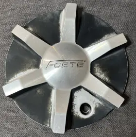 62512285f-2 Forte Custom Wheel Center Cap Black Metal Aluminum Rim Hubcap Cover