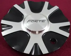 C-380-1 Forte Wheels Silver / Gloss Black Custom Wheel Center Cap # 1