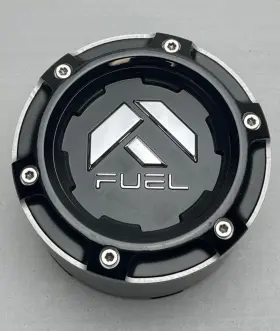 1005-49tnbl Fuel Used Gloss Black/chrome Logo Snap In Wheel Center Cap
