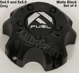 1001-57b Fuel Off-road Set Of 4 New Matte Black 5x4.5 5x5.0 Wheel Rim Bolt On Center Caps
