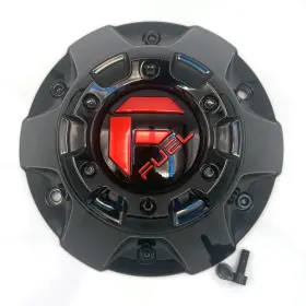1002-50gbq Fuel Off-road Center Cap 1002-50 Gloss Black With Red Logo 5-6-lug Used