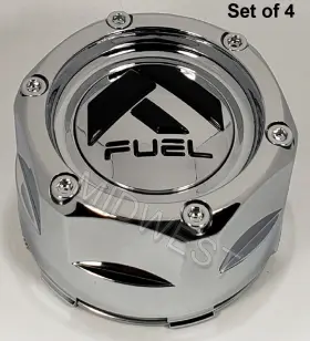 1003-45 Fuel Off-road 4 New 6 Lug 6x139.7 6x5.5 Chrome Snap In Wheel Rim Center Caps