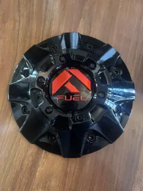 1003-84gbq Fuel Off-road Gloss Black Wheel Center Cap Rivets And Red Logo
