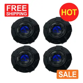1003-88gbk Fuel Off-road 4 X Gloss Black Wheel Center Cap With Blue Logo