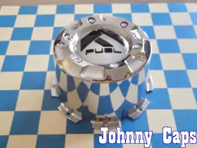 1003-38 Fuel Wheels # . Chrome With Gloss Blk Logo Wheel Center Cap 63 Qty. 1