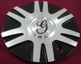 7222295f-2 Gazario Wheels Silver / Gloss Black Custom Wheel Center Cap # 1