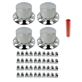 Gt3877510 Globalmart-top 4 Pack 33mm Nut Covers Chrome Rear Wheel Axle Hub Cover Kit Abs Plastic