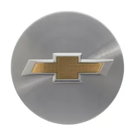19303234 Gm Button Style Aluminum Center Caps With Bowtie Logo For Vehicles - Pack Of 4