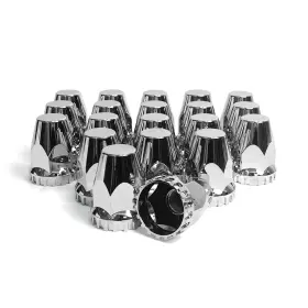 Grandroad Auto 2-3/4-60 20 Pack Flat Top Lug Nut Covers 33mm By 2-3/4 Inch Thread On Chrome Cover Cap