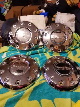 Cap-014 Greg Weld Set Of 4 Motorsports Chrome Wheel Center Caps 8-1/4 Inch
