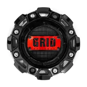 Gdn-56-cap Grid Off-road Gloss Black Red Logo Wheel Center Cap With Screws