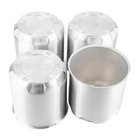 Gtownworks 74302 5.15 Inch Push Thru Trailer Center Caps Brushed Aluminum 4pc Silver