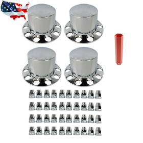 Gurdtopo Gaa1427435 33mm Nut Covers Chrome Semi Abs Plastic 4pcs Rear Wheel Axle Hub Cover Kit