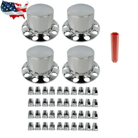 Gaa1427435 Gurdtopo 33mm Nut Covers Chrome Semi Abs Plastic 4pcs Rear Wheel Axle Hub Cover Kit