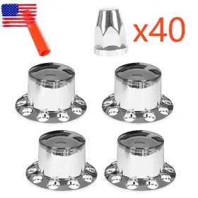 Ego1938755tl Handdo 33mm 4 Chrome Rear Wheel Axle Hub Cover Kit Semi Abs Nut Covers Plastic