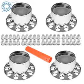 Hp63915 Happy19star Abs Semi Truck Rear Wheel Axle Hub Covers Hubcaps Kits 33mm Chrome Lug Nuts Hp63915 Happy19star Abs Semi Truck Rear Wheel Axle Hub Covers Hubcaps Kits 33mm Chrome Lug Nuts