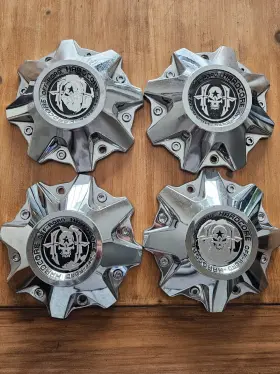 C-545-1 Hardcore Offroad Chrome Center Hubcap Set
