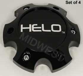 1079l140he1gb-h34 Helo 4 New Gloss Black 6x135 Wheel Rim Center Caps W Screws