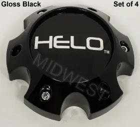 1079l145he1gb-h42 Helo 4 New Gloss Black 6x139.7 Wheel Center Caps With Screws 1079l145he1gb-h42 Helo 4 New Gloss Black 6x139.7 Wheel Center Caps With Screws