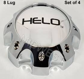 Helo 1079l170he1c 4 New Chrome 8 Lug Tall 65mm Wheel Rim Center Cap W Screws