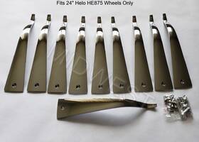 Helo 11724c New Set Of 10 Chrome 24 Inch He875 Wheel Rim Inserts W Screws
