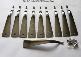 11724c Helo New Set Of 10 Chrome 24 Inch He875 Wheel Rim Inserts W Screws