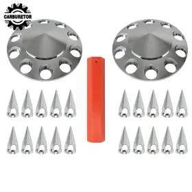 Hgf123824 Home-garden-fix 33mm Precision Nut Covers Spiked Front Hub Cover Chrome Semi Truck Wheel Hgf123824 Home-garden-fix 33mm Precision Nut Covers Spiked Front Hub Cover Chrome Semi Truck Wheel
