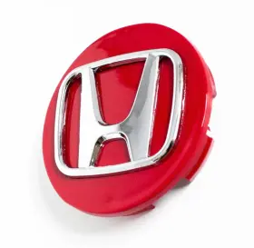 44732-sxo-jo10 Honda Wheel Center Cap Hub Emblem Red 3d Chrome For Models 2.75 Inch /69mm