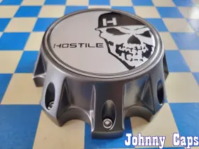 Hc-8003ag Hostile Wheels # . Inch Skull Dark Gray Wheel Center Cap 67 Qty. 1