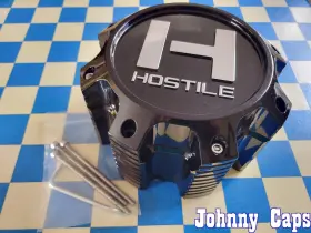 Hc-8012 Hostile Wheels # . Gloss Black Wheel Center Cap W/bolts 62 Qty. 1