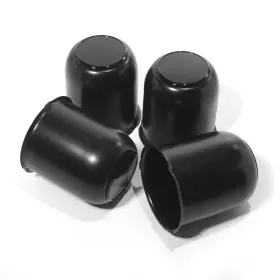 20274166hbx4-hyz Howiozil 4pcs 3.19 Inch Trailer Wheel Center Caps Push-thru Carbon Steel High Gloss Black