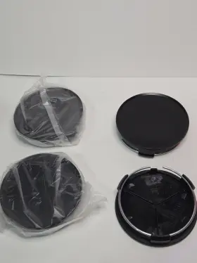 Innocaptain 770773620728 2.9inch 75mm Wheel Center Caps Pack Of 4 Matte Black Outer Inner 73mm