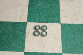 580-jaguar Jaguar 97-08 Xk8 Chrome Surround Green Wheel Rim Center Caps Set 4x Oem Oe Wty