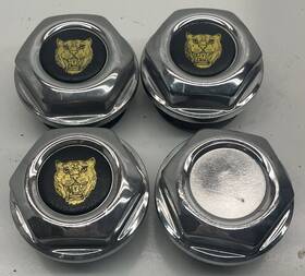 Jaguar 6391 1998-2002 Vanden Plas Xj8 Dayton Wire Wheel Center Caps Set Oem Chrome