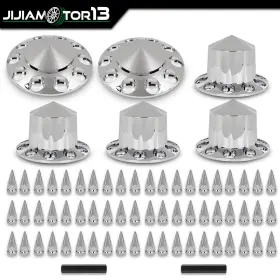 Jijia011906 Jijiamotor13 Front And Rear Semi Truck Wheel Axle Covers Spiked Fits Chrome Hub Cover Kit 33mm Jijia011906 Jijiamotor13 Front And Rear Semi Truck Wheel Axle Covers Spiked Fits Chrome Hub Cover Kit 33mm