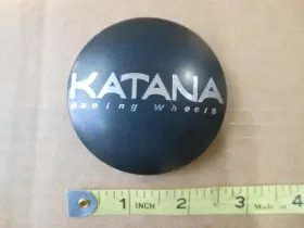 C-452-2 Katana C4522 Racing Wheels Center Cap Black Chrome Logo