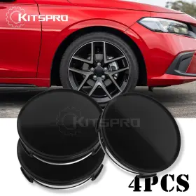 Kp00014wcc Kitspro 2.9inch 75mm Wheel Center Rim Hub Caps Inner 73mm Gloss Black Finish 4x