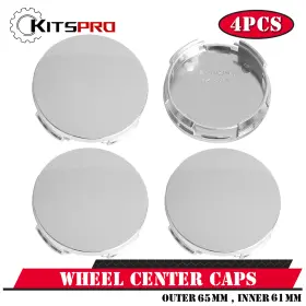 Kp00023wcc-4 Kitspro 4pc 2.5inch Wheel Center Rim Hub Caps Outer 63mm Inner 61mm Chrome
