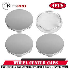 Kitspro Kp00025wcc-2 2.4inch 60mm Wheel Center Caps Pack Of 4 Plastic Rim Covers Silver