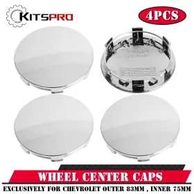 Kp00025wcc-4 Kitspro 3.25inch 83mm Wheel Center Caps Or Silverado Suburban Tahoe 4x Chrome