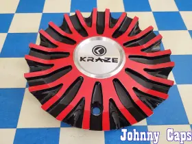 671-2495-al Kraze Wheels # . Red Black And Silver Metal Center Cap 46 Qty. 1