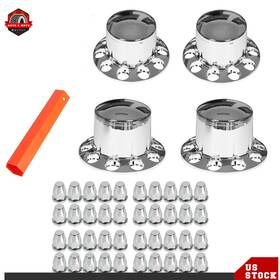 Labwork Ber319575 Semi Abs Plastic Rear Wheel Axle Hub Cover Kit 33mm 4pcs Chrome Nut Covers