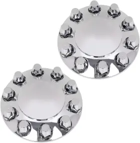 Law127824 Labwork Chrome Front Wheel Covers Hub Axle Semi For 20 Inch And 22.5 24.5 Semi-truck Law127824 Labwork Chrome Front Wheel Covers Hub Axle Semi For 20 Inch And 22.5 24.5 Semi-truck